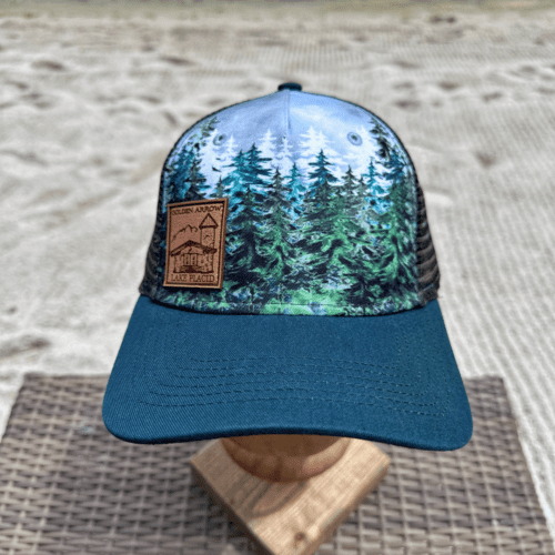 Wear your love for the Adirondacks with this teal and charcoal Wildwoods Golden Arrow trucker hat