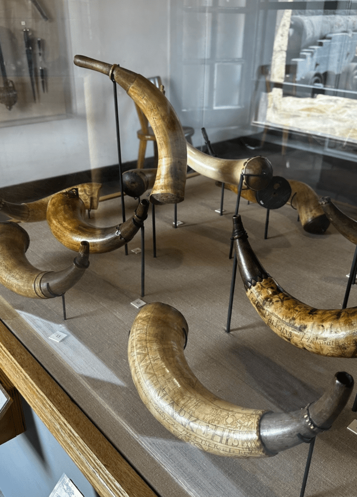 For Ticonderoga has a large artifact collection including a number of powder horns