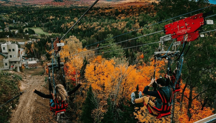 What to do this fall in Lake Placid? Ride the Sky Flyer Zipline at the Olympic Jumping Complex